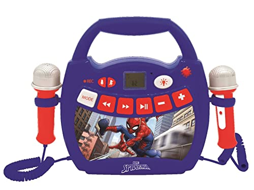 Lexibook- Spiderman-Lecteur Musical karaoké Portable pour Enfant avec micros et Effets Lumineux,...