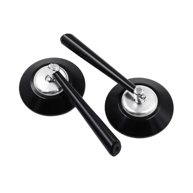 Rétroviseurs moto guidon universels 8mm 10mm avec miroirs ronds en alu CNC silver