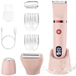 Scttomon Electric Lady Shaver for Women Painless Electric Razor Bikini Trimmer Facial Hair Removal Body Hair Trimmer for Face Legs Underarm Pubic Hair Wet and Dry Flawless 3 in 1