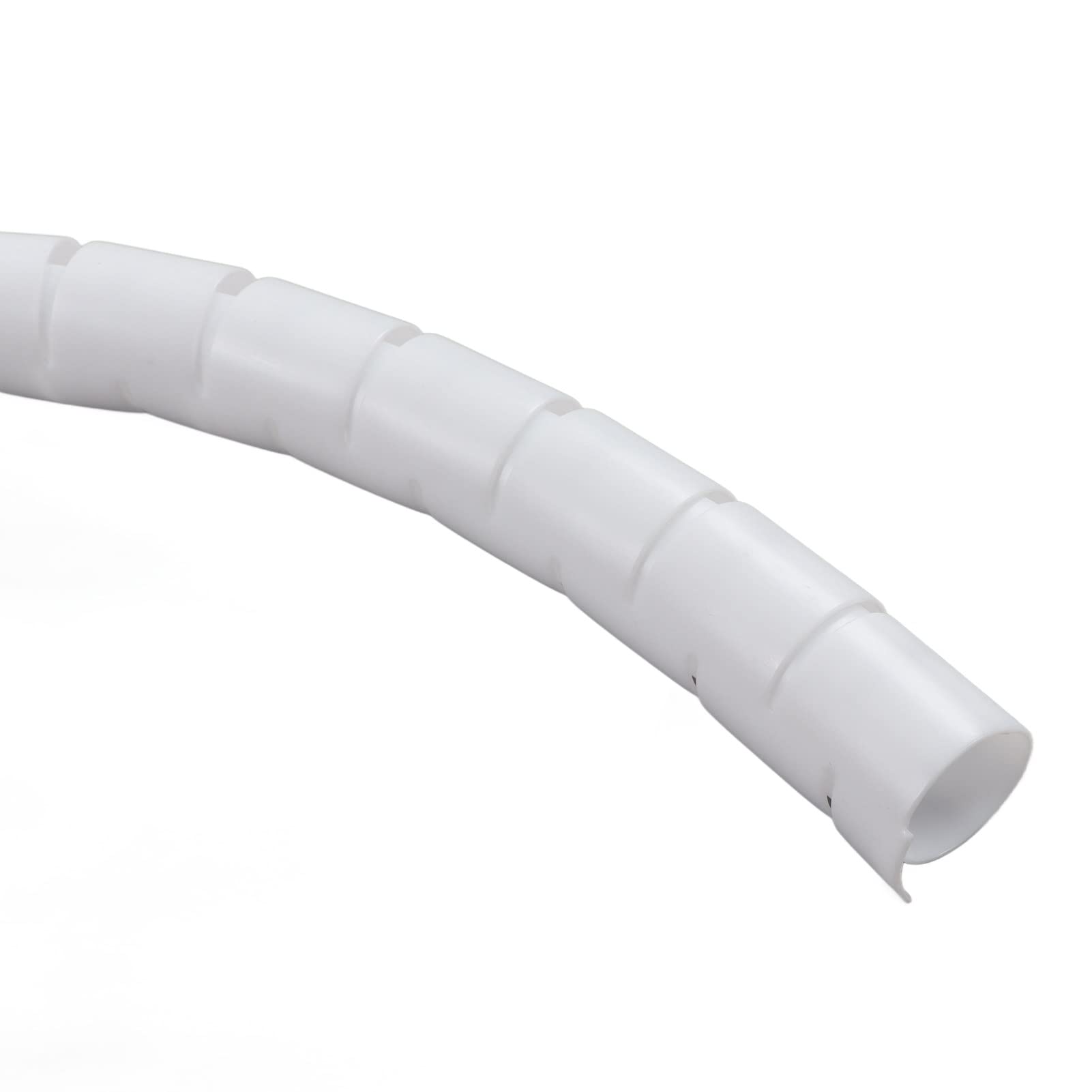 Organizzatore di Cavi a Spirale, Manicotto per Tubo in PE, Pacchetto di Protezione Cavo Flessibile per la Gestione dei Cavi, Bianco (Diametro 22mm 50m)