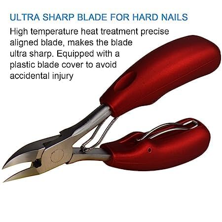 Wagela Toe Nail Clipper for Ingrown or Thick Toenails || Heavy Duty Toenail Trimmer Nail Clipper || Nail Scissors Super Sharp Curved Blade Grooming Tool Soft Grip for... - Image 4