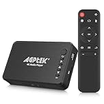 AGPTEK USB 2.0 1080P (1920 × 1080) HD Media Player RMVB MKV SD SDHC USB JPEG - mit optischem Stereo-L/R-Audioausgang, IR-Fernbedienung