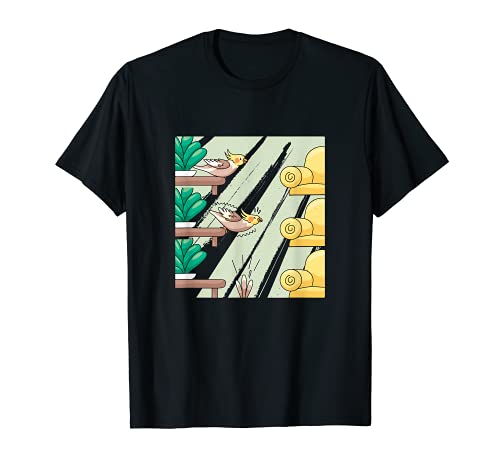 Cockatiel Flight Funny Bird Parrot Meme T-Shirt, Black