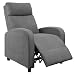 JUMMICO Fabric Recliner Chair Adjustable Home Theater Seating Single Recliner Sofa with Thick Seat Cushion and Backrest Modern Living Room Recliners (Grey)