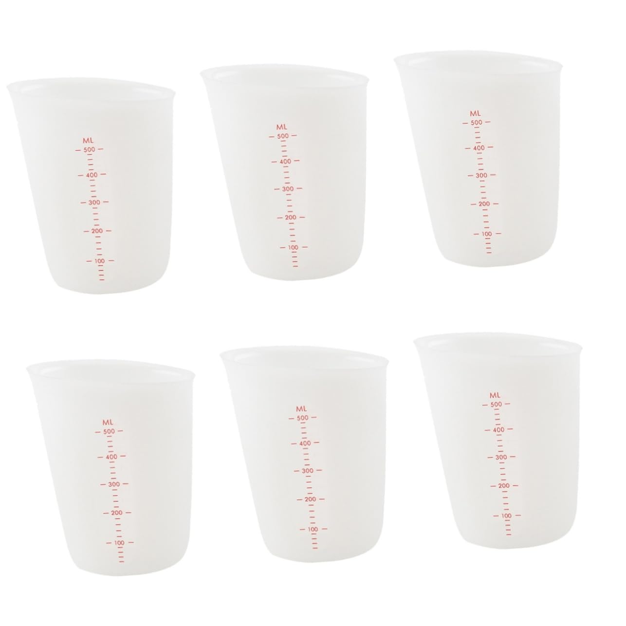 Amosfun 6 Pièces Récipient à Avec Graduations Petit Verre Doseur Tasse à Mesurer Visible Pichets Gradués Verser Une Tasse à Mesurer Tasses à Mesurer De Cuisine Tasse à Blanche