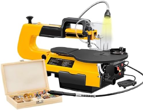 180W Electric Scroll Saw, 400-1650 RPM, 45° Adjustable Table, Precision Fret Saw for Woodworking Projects, Invariable Speed for Multi-Function Cuts