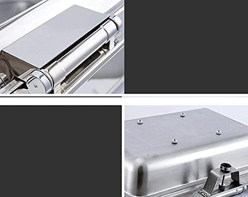 ywewsq Speisenwärmer, Chafing Dish Edelstahl Chafing Dish, Catering Buffetwärmer Set Transparent Sichtbare Abdeckung… – Bild 6