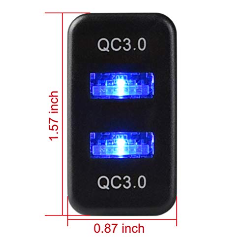 Cllena Quick Charge 3.0 Dual USB Port Charger Socket for Toyota