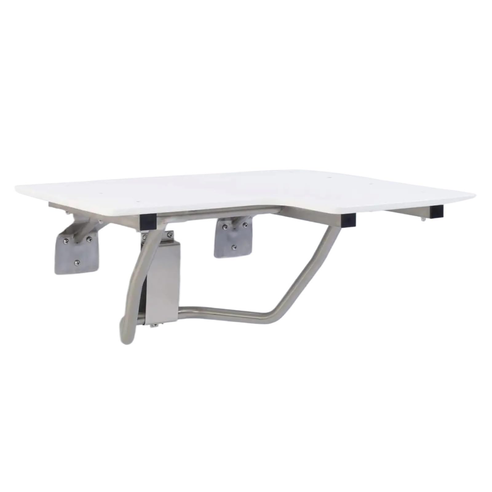 Asiento de Ducha Plegable for Mano Izquierda, montado en la Pared, 600 Libras, polímero Alta Densidad, Acero Inoxidable 304 para Personas Mayores