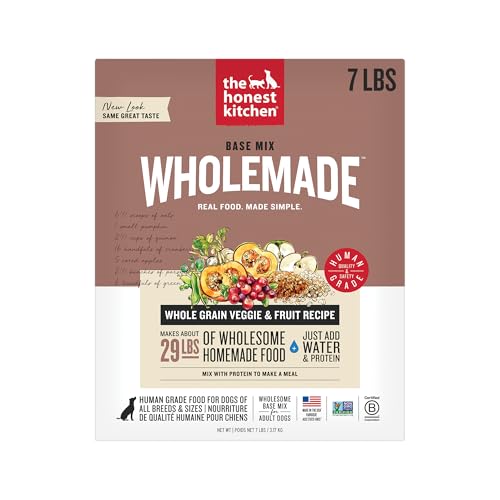 The Honest Kitchen Dehydrated Whole Grain, Veggie & Fruit Base Mix Dog Food (Just Add Protein), 3 lb Box