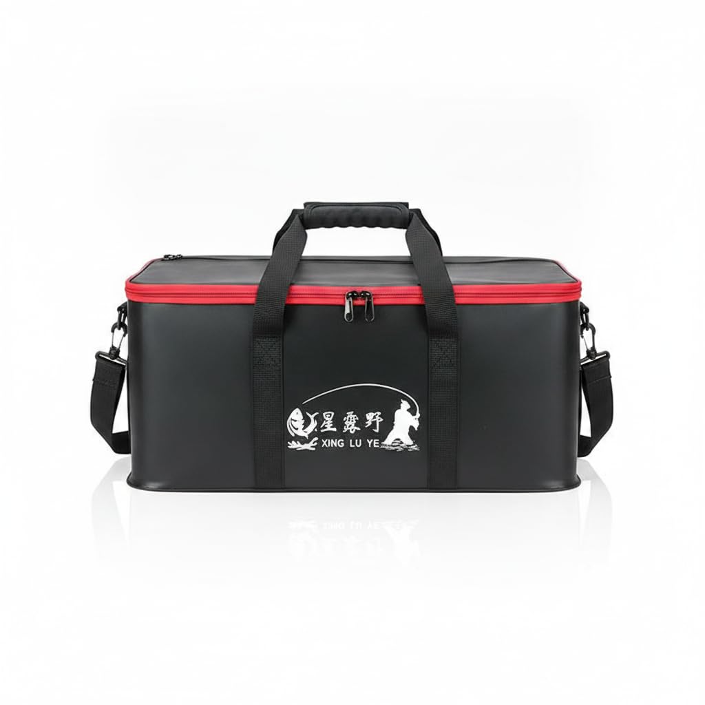 Seau Pliable pêche en EVA, à Poisson et bourriche pour la pêche Sportive, Gris, 60cm