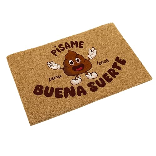 TIENDA EURASIA – Felpudo Entrada Casa | Diseño de Písame para Tener Buena Suerte | Multicolor | Medidas 70x40 cm | Fibra de Coco Natural | Base de Goma Antideslizante