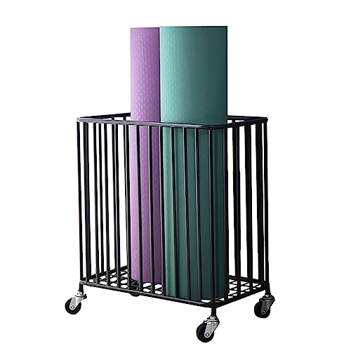 Rangement équipement de yoga sur roulettes et chariot de stockage tapis fitness durable