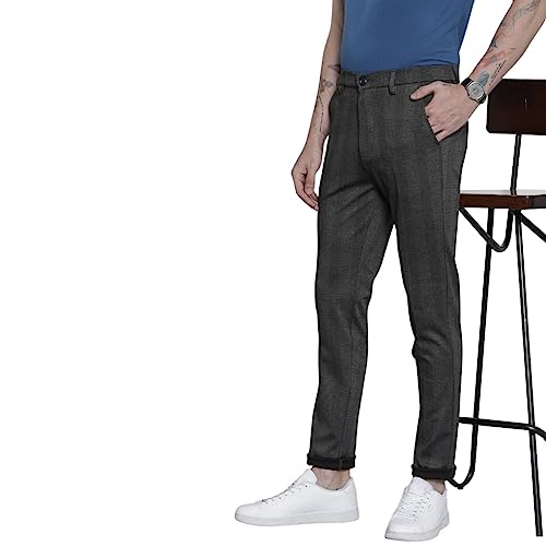The Indian Garage Co Luxe by Tigc Men Checked Slim Fit Trousers