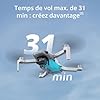 dji mini 4k, drone caméra 4k uhd, moins de 249 g, stabilisation de la nacelle à 3 axes, transmission vidéo sur 10 km, retour auto, résistance au vent, temps de vol max. de 31 min, c0, quickshots