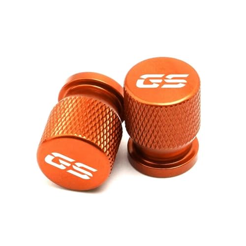 Bouchons de valve pneu moto orange et capuchon de potence pour BMW R1250GS R1200GS F850GS G310GS