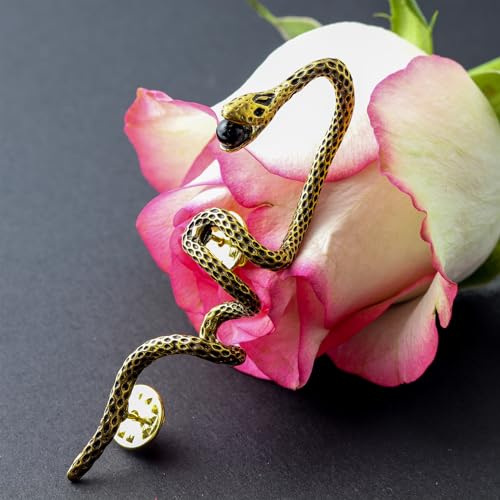 Image of Snake Brooch Metal Vintage Brooch for Women and Men - Lapel Pin, Hat Pin - Birthday and