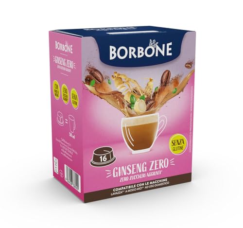 Caffè Borbone Ginseng Zero - Zero Grassi, Zero Zuccheri, Zero Glutine - 16 Capsule - Compatibili con macchine ad uso domestico Lavazza®* A Modo Mio®*