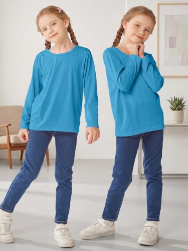 Image of Cooraby 5 Pack Girls Long Sleeve Tees Girls' Soft T-Shirts Kids Basic Crewneck T-Shirts Top for Teen Youth Girls, 2T-16Y