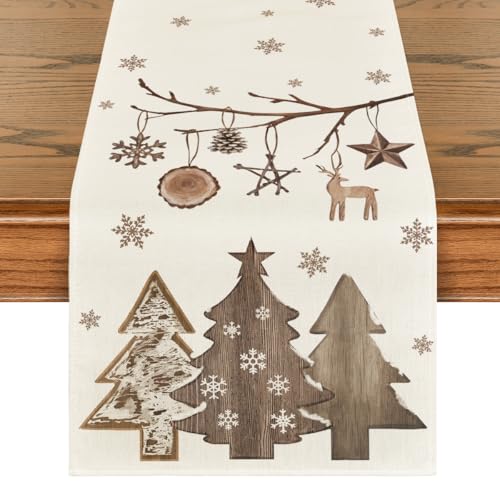 Artoid Mode Planken Bäume Hirsche Kugel Weihnachten Tischläufer,...