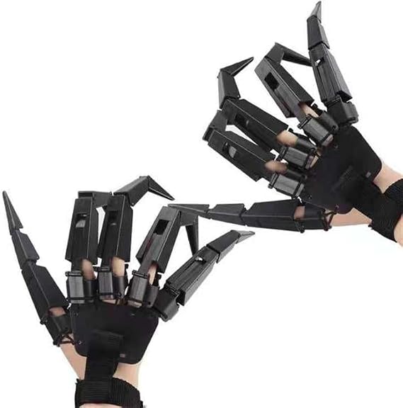 Halloween Articulated Fingers, Horrific Finger Extension Party Supplies Props (Flexible, Easy To Put On and Unload) Fits All Finger Sizes(Left Hand)