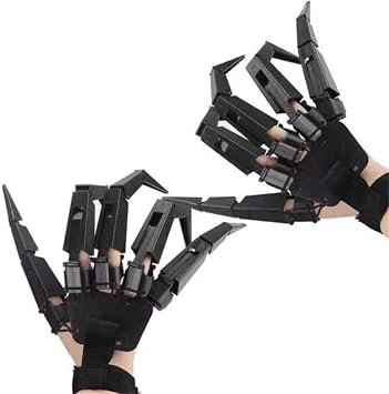 Halloween Articulated Fingers, Horrific Finger Extension Party Supplies Props (Flexible, Easy To Put On and Unload) Fits All Finger Sizes(Left Hand)