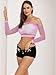 LemonGirl Women Fishnet Tube Top Lingerie Babydoll Chemise Mesh Long Sleeve Tops US2-16 Pink