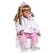LBYLYH 24 Pouces 60Cm Reborn Baby Dolls Toddler Girl with Blonde Long Hair Blue Eyes Lifelike Silicone Nouveau-Né Enfant Poupée Câline Cadeau Jouets pour Filles