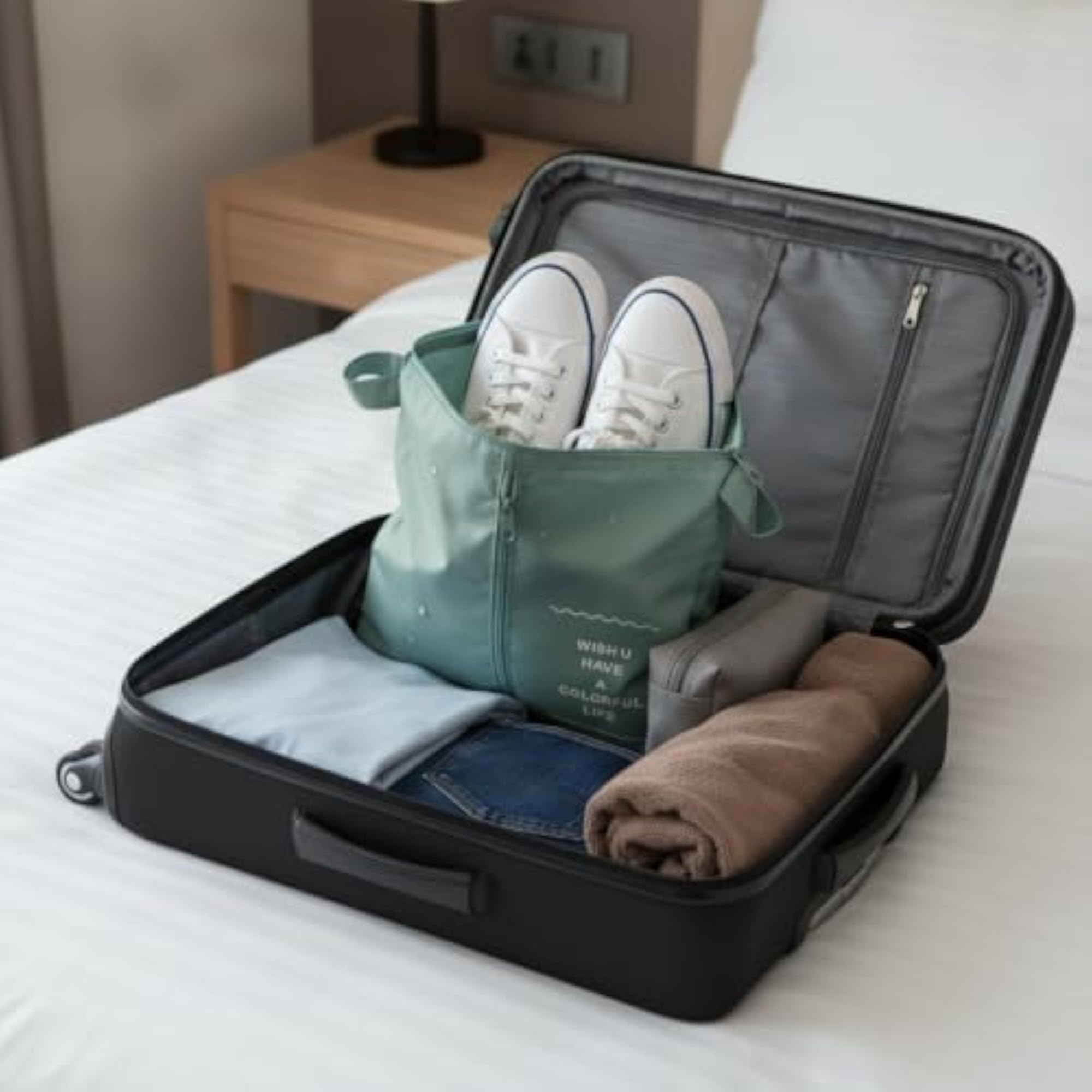 Cartoon Shoe Storage Bags for Travel, Water-Resistant Drawstring Organizer