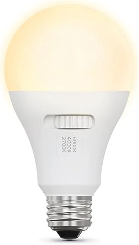 Bombillas LED A21 seleccionables por color elige entre 3 colores blanco suave a blanco de luz diurna. Base E26, 150 W, 2605 lúmenes, 81% de ahorro