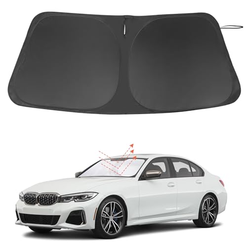 Windshield Sun Shade Custom Fit for 2019-2024 2025 2026 BMW 3 Series Accessories Foldable Sunshade...