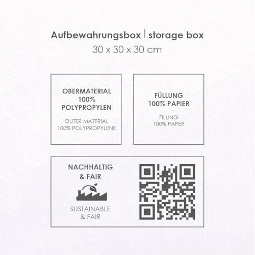 Herding Aufbewahrungsbox Unicorn Academy, ca. 30 x 30 x 30 cm, Aufbewahrung im Regal oder freistehend, 100% Polypropylen, Innen 100% Papier