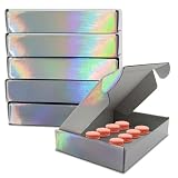 10 Pcs Shipping Boxes for Small Business 7.9 * 5.5 * 1.6 Inches Iridescent Paper Gift Boxes with Lids Corrugated Cardboard Mailer Boxes for Shipping, Packaging, Storage