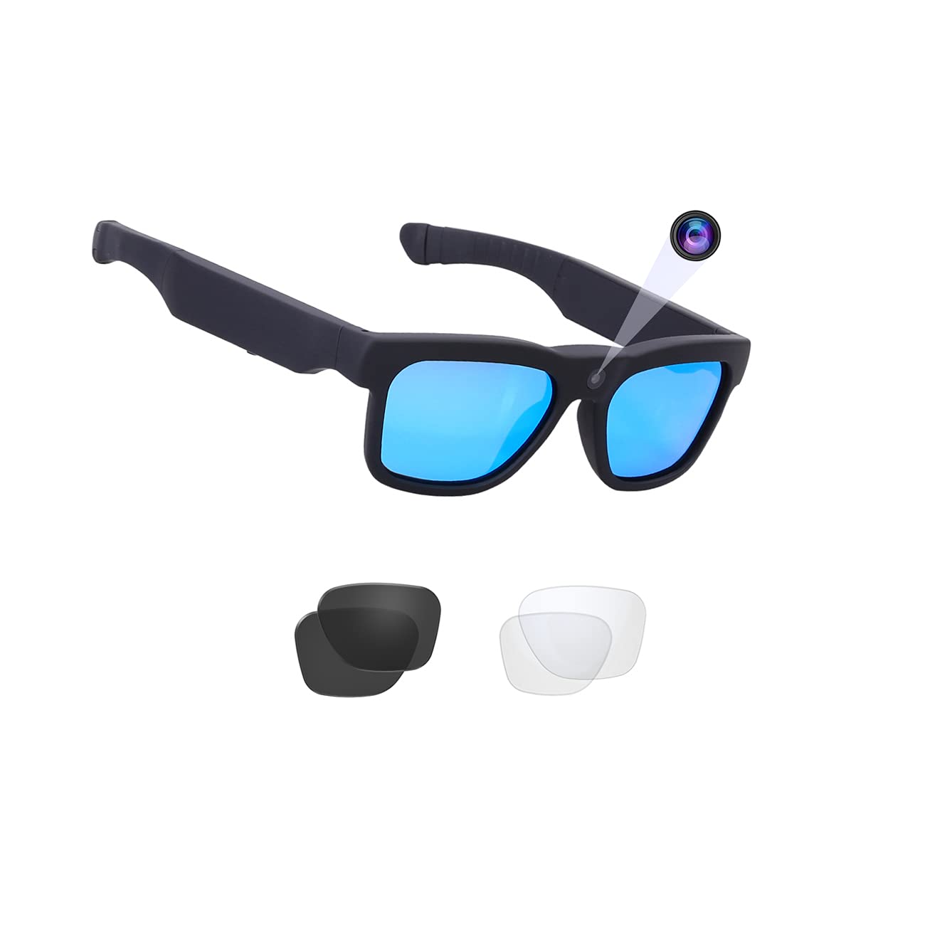 OhO sunshine 256GB WiFi Video Sunglasses, Live Streaming Videos & Photos from Glasses to Mobile Phone by App with Ultra Full HD Camera and Polarized UV400 Protection Sunglasses