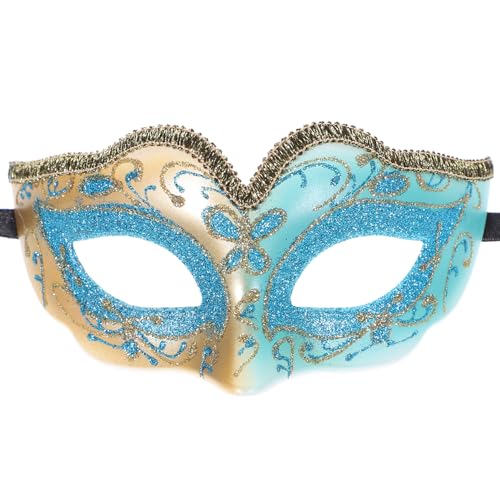 Abaodam Masque Demi-visage Garçon et Filles en Plastique Doré Pailleté, Accessoire Carnaval Halloween Fête, Masque Bal Masqué Garçon Fille pour Déguisement et Fête D’anniversaire