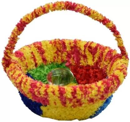 Laddu Gopal Ji Tokri Basket Kanha Ji Bed In Medium Size ( Multicolor )