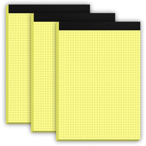 3-Pack-Graph-Paper-85-x-1175-Inch-Yellow-Grid-Paper-4×4-4-Squares-per-inch-50-Sheets100-Pages-Perforations-Graph-Paper-Pad-with-Sturdy-Cardboard-for-Drawing-Designing-Engineering-Blue-Lines