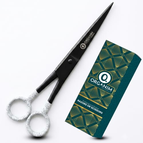 Image of Organim Premium 7-Inch Hair Cutting Scissors for Men & Women, Professional Barber Salon Shears, Sharp Precision Blades, Ergonomic Design for Comfort (Black)