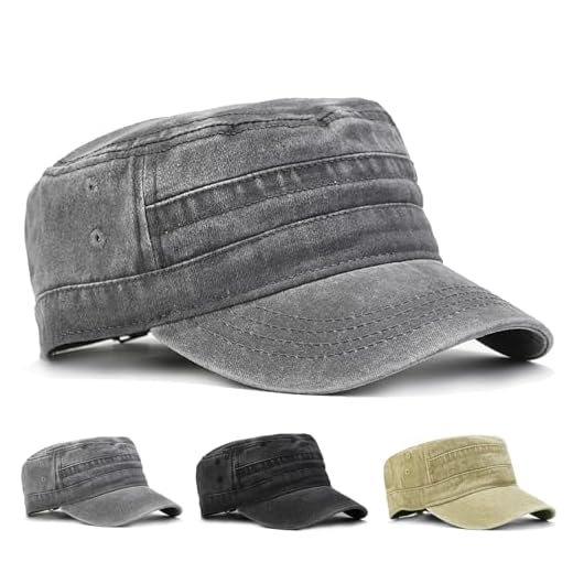CWENDANER Cappello Unisex in Stile Militare, Berretto Militare, Casuale Sport Vintage Baseball cap, Regolabile Cappello Visiera Piatta in 100% Cotone per Circonferenza della Testa 55-59cm 11 CWENDANER Cappello Unisex in Stile Militare, Berretto Militare, Casuale Sport Vintage Baseball cap, Regolabile Cappello Visiera Piatta in 100% Cotone per Circonferenza della Testa 55-59cm
