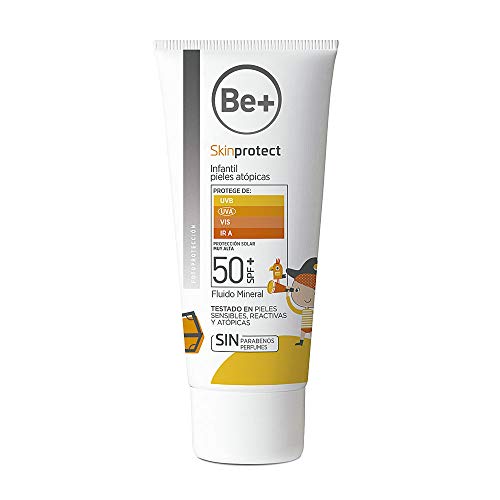 Be+ Skinprotect Fluido Mineral Infantil SPF50+ Piel Atópica, 100ml
