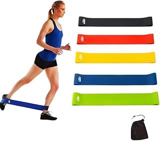 Resistance Loop Exercise Bands – Set of 5 | Elastic Workout Bands for Home Gym, Yoga, Stretching, Strength Training, Fitne... Price In India