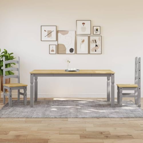 Table à manger en pin massif gris Corona au design robuste et durable - 4