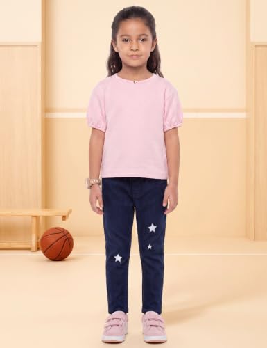 Image of Amazon Brand - Symbol Girls Cotton Rich Stretchable Jogger Jeans | Elasticated Waistband | Jeggings | Age 2-12 Years