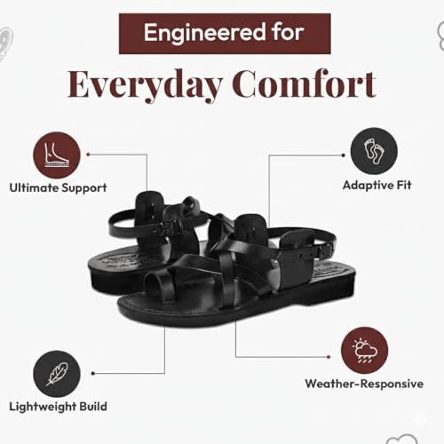 Image of Holy Land Market Men /Women Biblical Jesus Leather Sandals /Slides From Jerusalem (Jesus Style I)