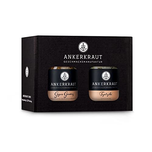 Ankerkraut Box Sirtaki-Abend, mit Gyros Gewürz und Tzatziki Gewürz, im Korkenglas