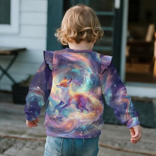 DISNIMO Toddler Sweatshirts Kids Long Sleeve Shirts Girls Sweatshirt Ruffle Sleeves Pullover Fall Clothes Outfit Crewneck4