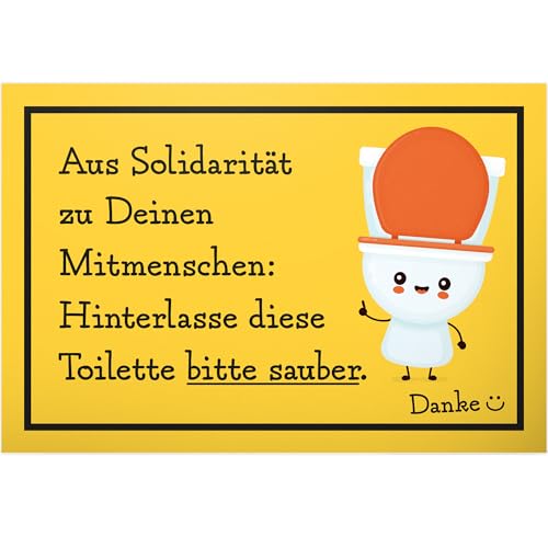 DankeDir! WC Sauber Halten - Türschild 30 x 20 cm - Deko für Gäste-WC Herren Witzig - Gästetoilette Wand - Zum Aufhängen - Kloschild Toilette Lustig