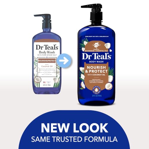 Dr Teal's Body Wash with Pure Epsom Salt, with Coconut Oil, 24 fl oz (Pack of 4) - image 2