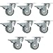 8 pack 2-Inch 200-Pound Swivel Lock Brake Polyurethane Plate Caster