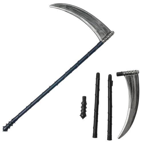 Halloween Sense, Sense Halloween Kostüm Zubehör für Erwachsene und Kinder, Sensenmann Sense mit Abnehmbarem Design, 140 cm Länge, Ideal für Halloween Party und Cosplay